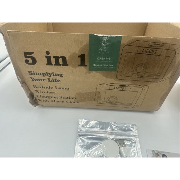 Bamboo 5-in-1 Alarm Clock Wireless Charging Station for Samsung Galaxy Read Desc - Picture 2 of 5